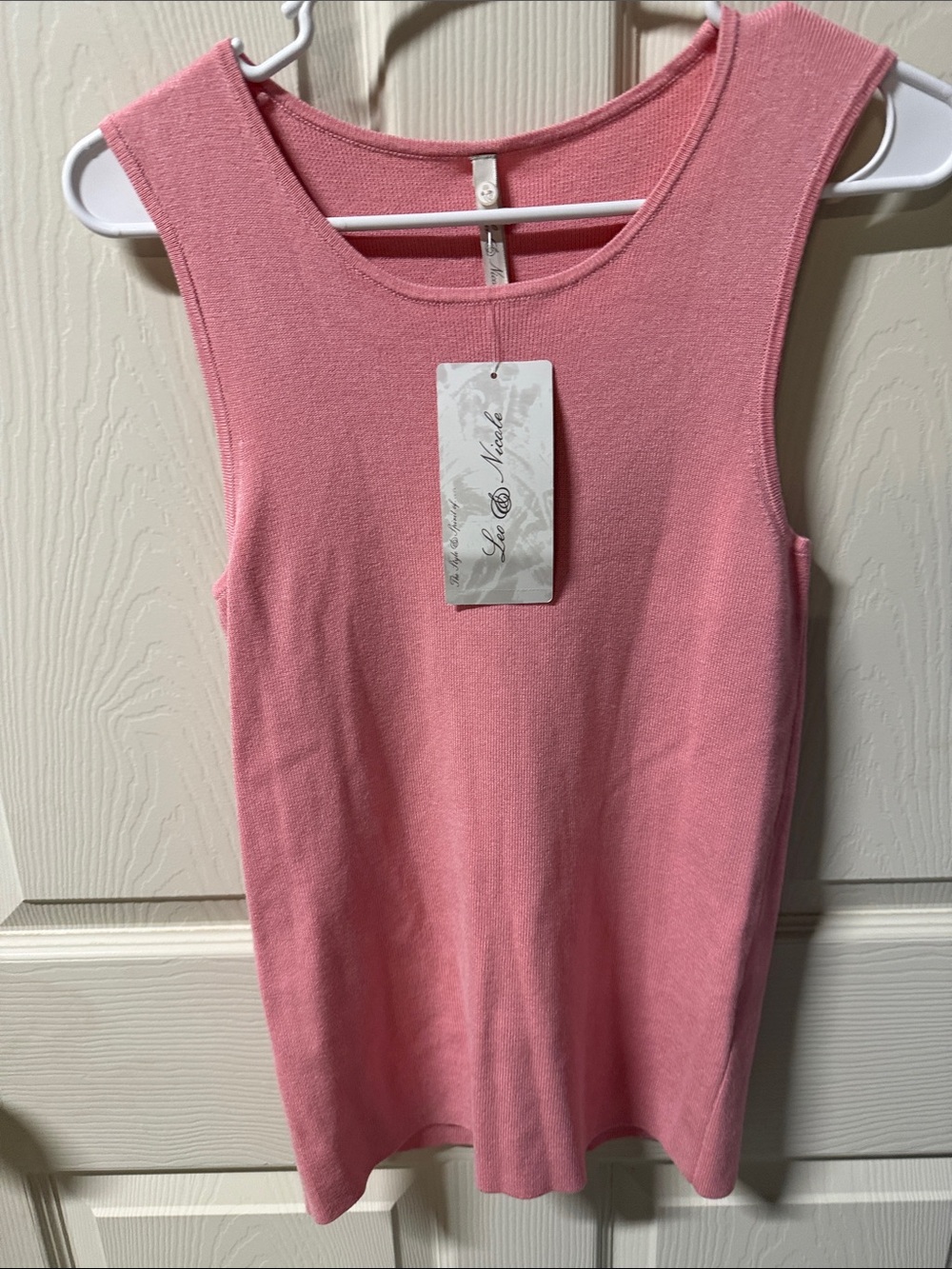 Pink Sleeveless Knit Tank Top